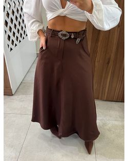 Saia Midi Marrom Hana - 28764 - Closet
