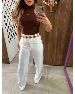 Calça Wide Leg Linho Branca Ana - 202514 - Closet