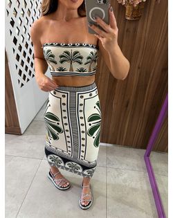 Top Reto Estampado Jardim Tropical Farm - 5454954 - Closet