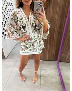 Vestido Curto Estampado Floresta Doce Farm - 26266... - Closet