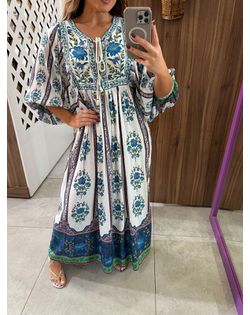 Vestido Cropped Estampado Manoela Farm - 54732 - Closet