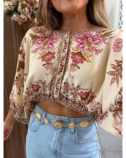 Blusa Cropped Jardim Majestoso Farm - 7876 - Closet