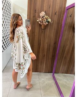 Kimono Estampado Floresta Doce Farm - 64367 - Closet