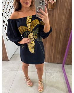 Vestido Curto Estampado Itacaré Coqueiro Farm - 29... - Closet