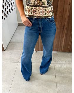 Calça Wide Leg Jeans Vintage - 89569585 - Closet
