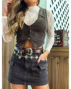 Colete Cropped Buena Vista Coffee Alcance - 525955 - Closet