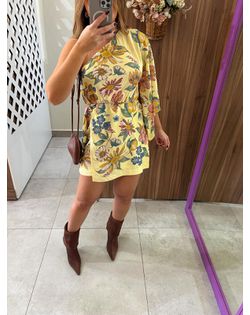 Vestido Curto Ombro Só Estampado Maira Lenço Farm ... - Closet