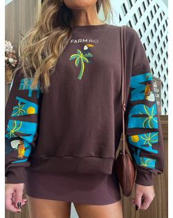 Casaco Moletom Marrom Farmrio - 6265285 - Closet