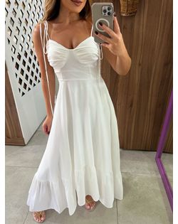 Vestido Longo Branco Mabel - 65265855 - Closet