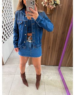 Jaqueta Jeans Escuro Brilhos Nxo - 6262565 - Closet