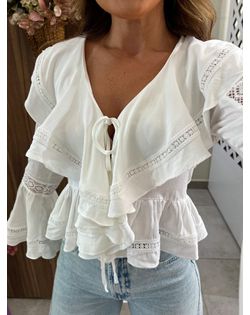 Blusa Boho Branca Flora - 6526262 - Closet