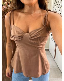 Blusa Nude Alças Mia - 8465598 - Closet