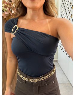 Blusa Nula Manga Preta Karen - 852626 - Closet