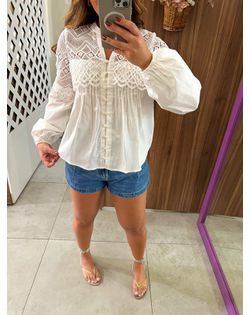 Blusa Branca Rendada Ceci - 4458458 - Closet