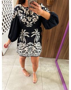 Vestido Curto Manga Estampado Guanacaste Farm - 54... - Closet