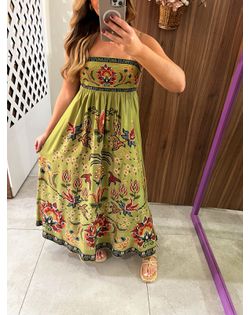 Vestido Cropped Estampado Flor De Jardim Farm - 65... - Closet