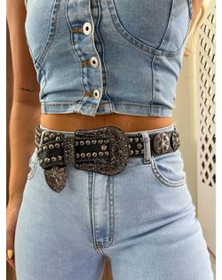 Cinto Country Preto Elina - 852515 - Closet