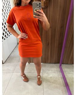 Vestido Curto Comfort T-shirt Laranja Colcci - 955... - Closet