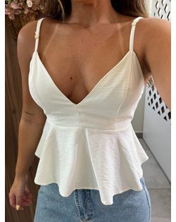 Blusa Off White Peplum - 626526526 - Closet