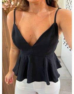 Blusa Preta Peplum - 56666 - Closet