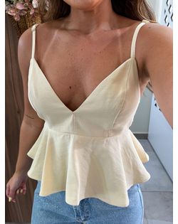 Blusa Creme Peplum - 62666 - Closet