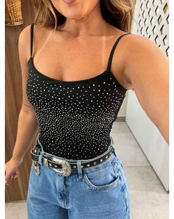 Body de Tule HotFix Preto Dadri - 262666 - Closet