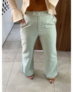 Calça Reta Cintura Alta Verde Lez a Lez - 292977 - Closet
