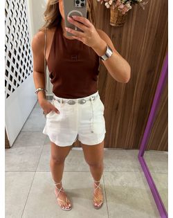 Short Em Linho Encurtado Off White Colcci - 262966 - Closet