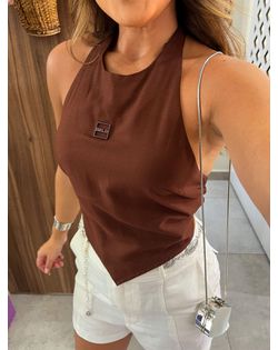 Blusa Comfort Amarração Marrom Colcci CLC - 516232... - Closet