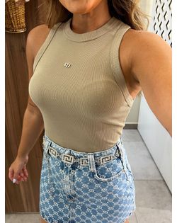 Regata Canelada Encurtada Bege Colcci - 959964964 - Closet
