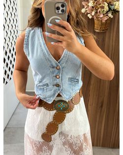Colete Jeans Claro Bianca - 959695 - Closet