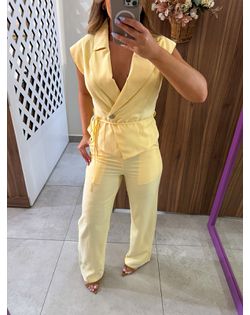 Conjunto Alfaiataria Amarelo Candy Antonela - 555... - Closet