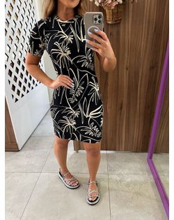 Vestido Estampado Canelado Justo Colcci - 8465964 - Closet