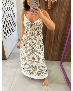 Vestido Cropped Estampado Floresta Doce Farm - 861... - Closet