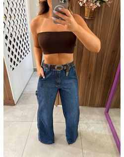 Calça Wide Leg Jeans Carpenter Nxo - 526261 - Closet