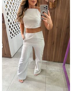 Conjunto Listrado Cinza Metal Lez a Lez - 647822 - Closet