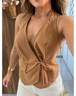 Colete Sarja Nashi Alfaiataria Nude Colcci - 65296... - Closet