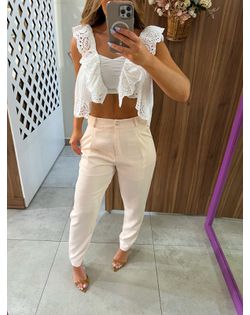 Calça Alfaiataria Creme Samira - 8478749 - Closet