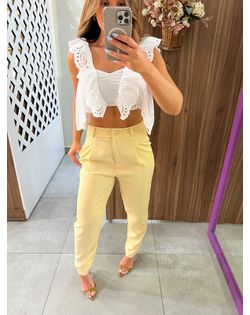 Calça Alfaiataria Amarelo Candy Samira - 5154154 - Closet