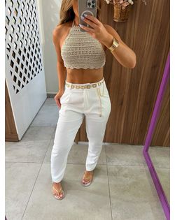 Calça Alfaiataria Branca Samira - 6259595 - Closet