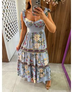 Vestido Cropped Estampado Floral Beatriz Farm - 88... - Closet