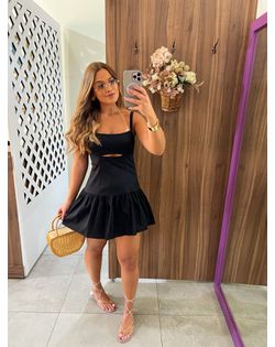 Vestido Curto Preto Iza - 441525615 - Closet