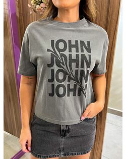 Camiseta Reta Melted Cinza John John Feminina - 8... - Closet