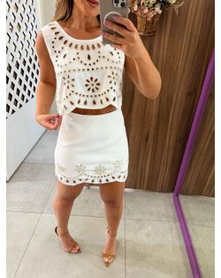 Conjunto Branco Bordado Ana - 5959596 - Closet