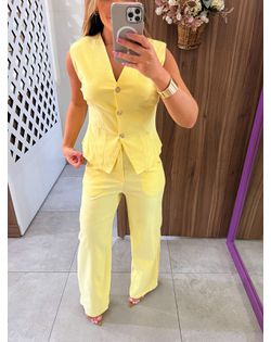 Conjunto Alfaiataria Amarelo Candy Raissa - 663652... - Closet