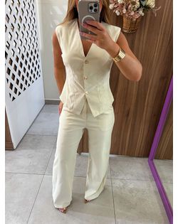 Conjunto Alfaiataria Bege Raissa - 595545 - Closet