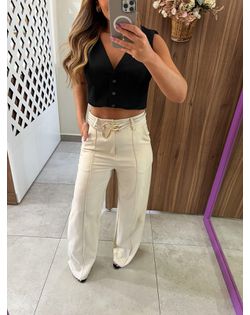 Calça Bege Alfaiataria Maju - 5995959 - Closet