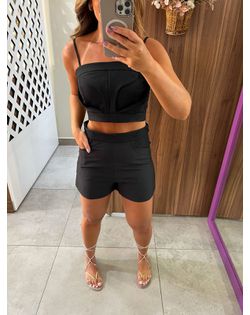 Conjunto Curto Alfaiataria Preto Mavie - 6233236 - Closet