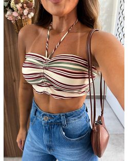 Top Frente Única Listra Licor Farm - 5626526 - Closet