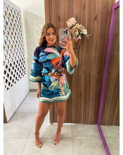 Vestido T-Shirt Big Estampado Luar Farm - 25645841 - Closet